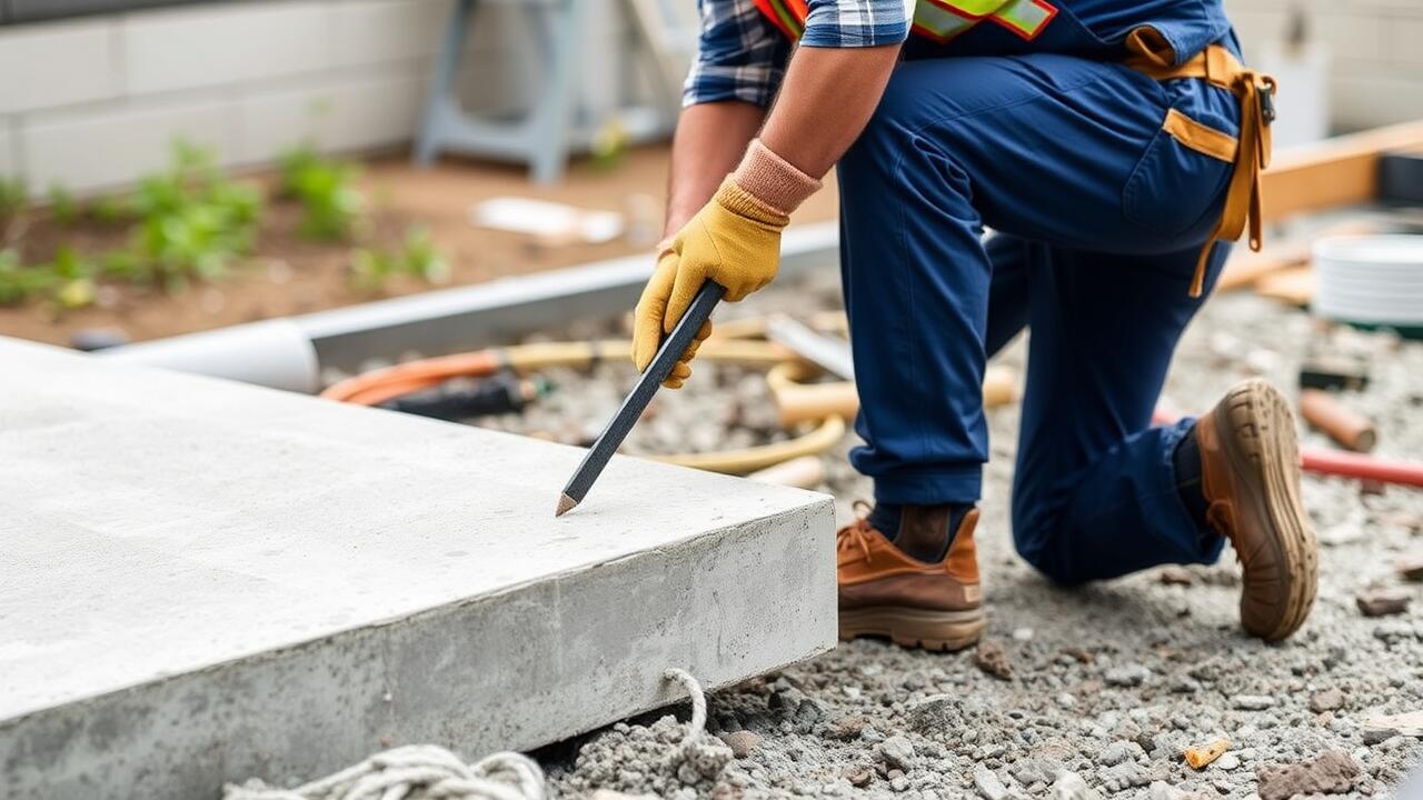 What are the steps to constructing a reinforced concrete slab?