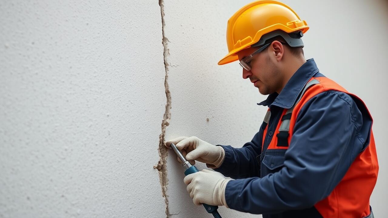 How do you repair cracks in stucco exterior?