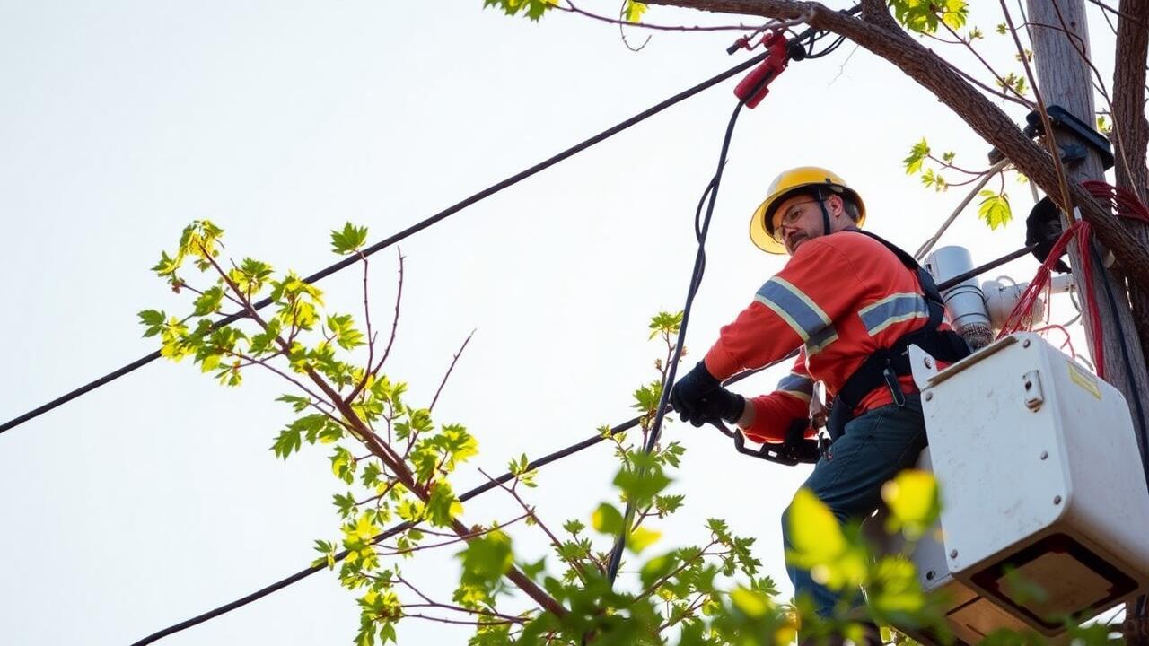 Who to call to trim trees around power lines?