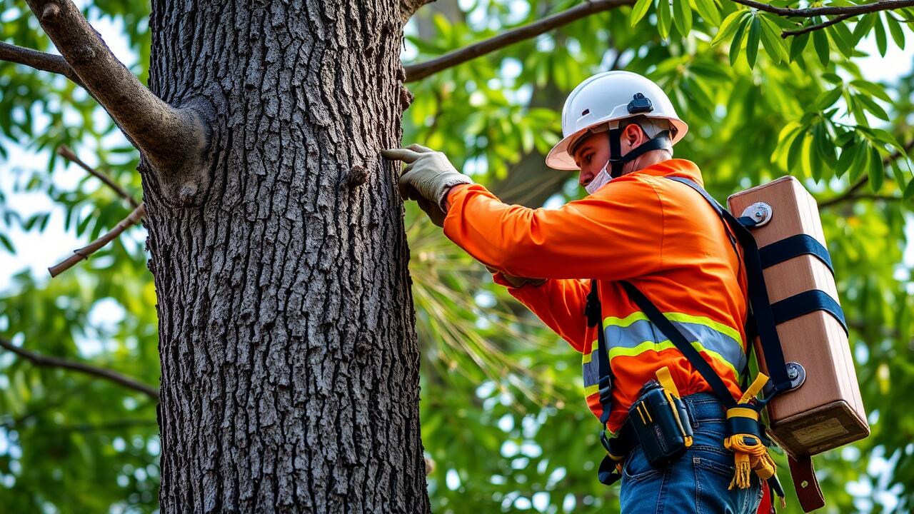 Who to call to trim trees around power lines?