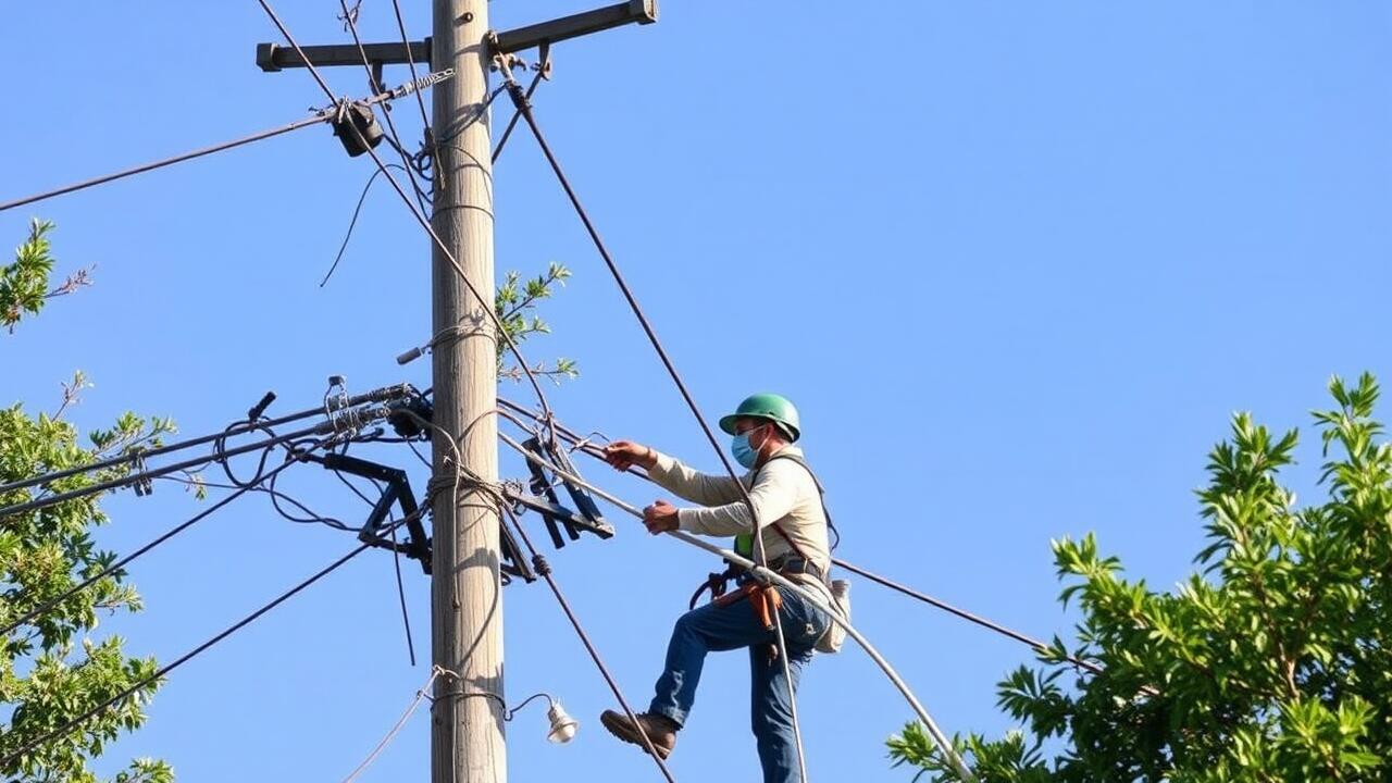 Who to call to trim trees around power lines?